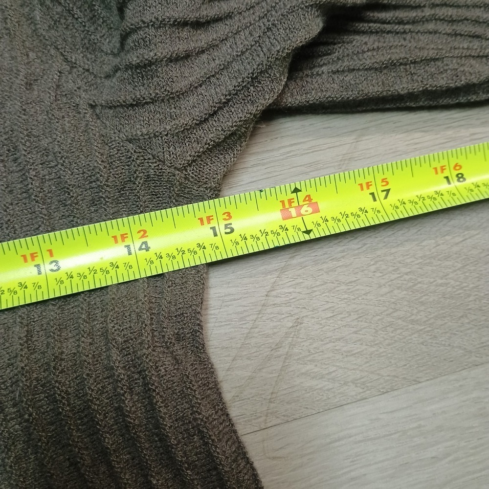 Eileen Fisher Italian Yarn 100% Wool Grey Long Sleeve Dress Ribbed Pleated XXS - Picture 6 of 7